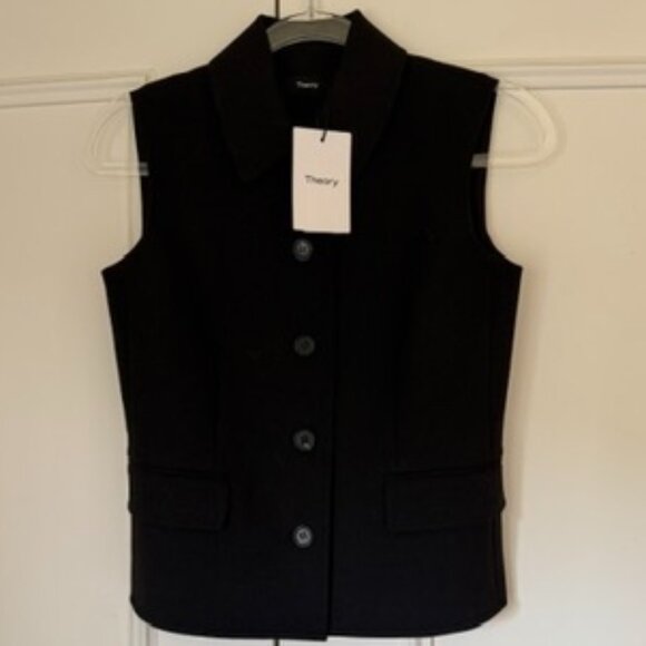Theory Tailored Vest Black Size 00 - NWT - Picture 2 of 7